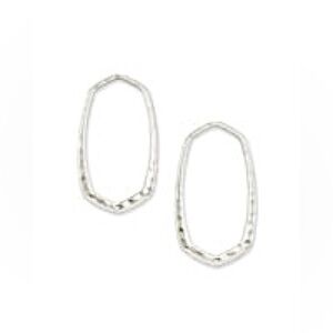 Kendra Scott ZORTE Hoop Earrings | Silver | Hammered Open Frame